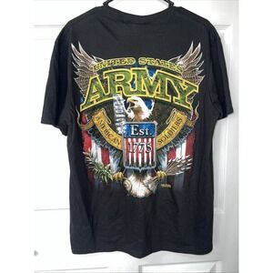 US Army Eagle Est 1775 Men's Black T-shirt American Soldiers NR Size Large-New‎